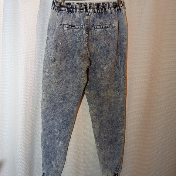 Denim Joggers Pants Drawstring waist Elastic cuffs Sz S - Picture 5 of 7